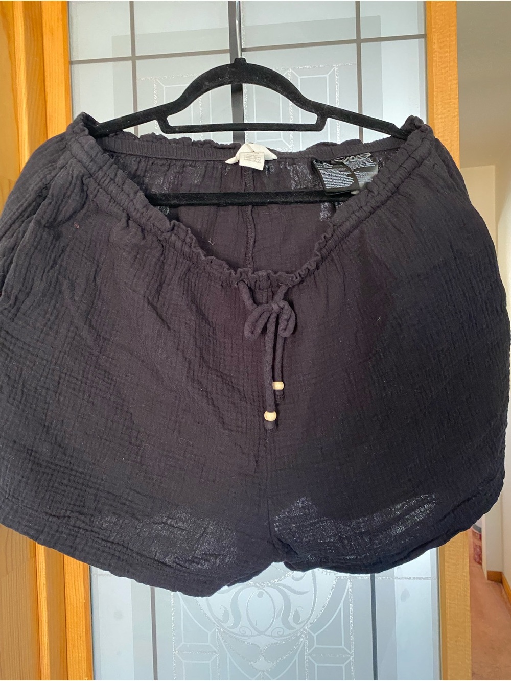 H&M Black Lightweight Drawstring Shorts